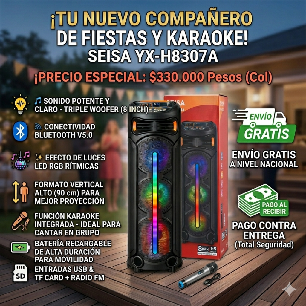 Parlante Torre Karaoke Yxh8307a